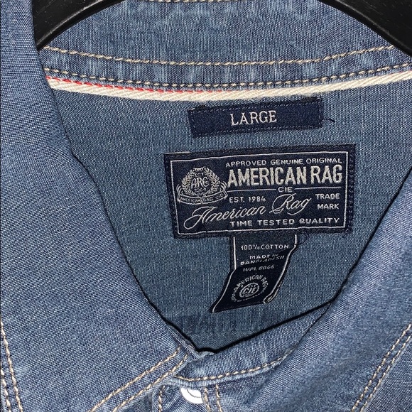 American Rag - Denim Button Down Shirt - Picture 2 of 4